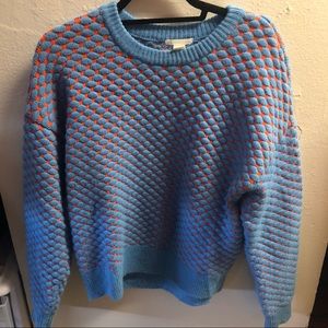 FUNKY BLUE AND ORANGE SWEATER